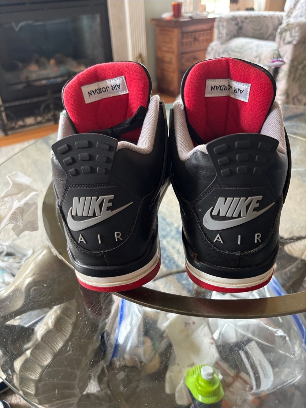 Jordan Black with Red and Gray Retro Basketball Sneakers - Picture 6 of 6